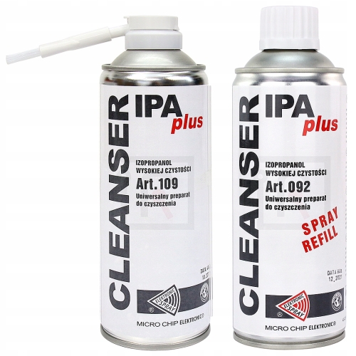 CLEANSER IPA PLUS ALKOHOL IZOPROPYLOWY IZOPROPANOL SPRAY MICRO CHIP 2x400ml