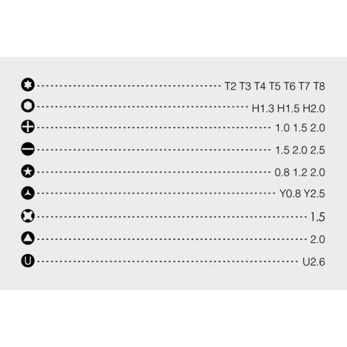 ZESTAW BITÓW WKRĘTAK PENTALOBE IPHONE IPAD MACBOOK AIR STAL S2 JM-8168