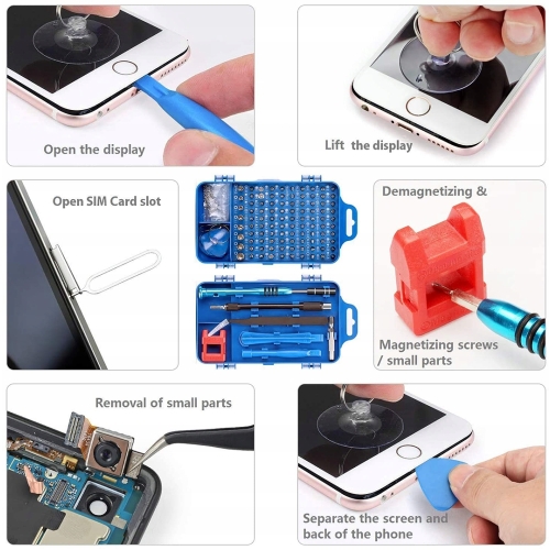 ZESTAW ŚRUBOKRĘTÓW PRECYZYJNYCH BITÓW WKRĘTAKI TORX OTWIERAKI SERWIS 115EL