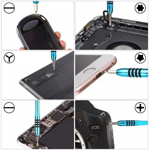 ZESTAW ŚRUBOKRĘTÓW PRECYZYJNYCH BITÓW WKRĘTAKI TORX OTWIERAKI SERWIS 115EL