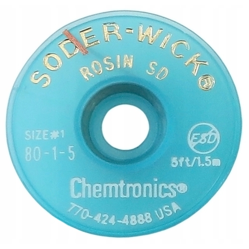 PLECIONKA TAŚMA SSĄCA DO ROZLUTOWYWANIA CYNY - WYSOKA JAKOŚĆ CU 0.8mm 1,5m