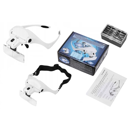 OKULARY POWIĘKSZAJĄCE LUPA ZEGARMISTRZOWSKA JUBILERSKA SERWIS 3,5x 2xLED B1