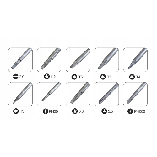 ZESTAW WKRĘTAKÓW PENTALOBE 0,8 1,2 BST-8800E 10szt