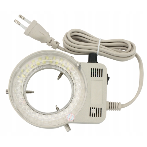 REGULOWANE OŚWIETLENIE DO MIKROSKOPU 56xLED 60mm LAMPA PIERŚCIENIOWA JASNA