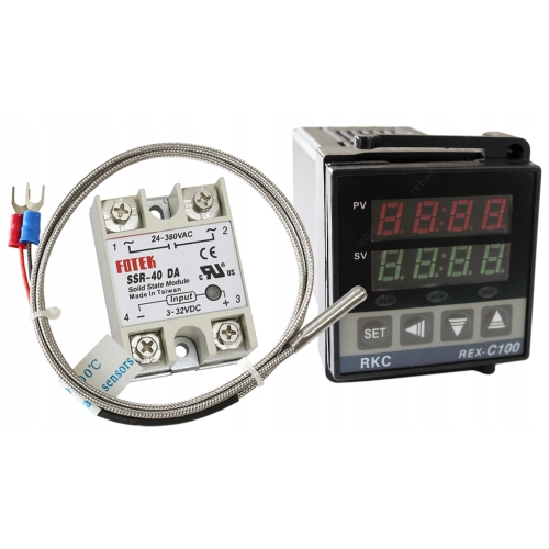 REGULATOR TEMPERATURY NAPIĘCIA REX-C100 + CZUJNIK TYPU K + FOTEK SSR 40A