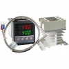 REGULATOR TEMPERATURY STEROWNIK REX C100V+ CZUJNIK TYP K+ SSR 40A +RADIATOR