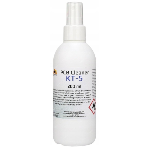 KT-5 PCB CLEANER CZYSZCZENIE PŁYTEK DRUKOWANYCH PO TOPNIKU KALAFONII 200ml