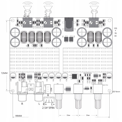 WZMACNIACZ AUDIO 2x50W +100W SUBWOOFER SANWU HF-26