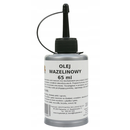 OLEJ WAZELINOWY DO MASZYN DO SZYCIA SMAR OLIWA OLIWIARKA RĘCZNA 65ml