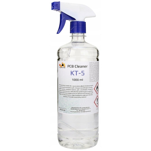 KT-5 PCB CLEANER CZYSZCZENIE PŁYTEK DRUKOWANYCH PO TOPNIKU KALAFONII 1L