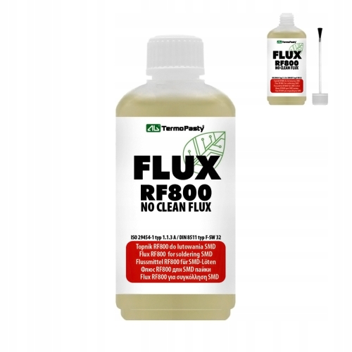 TOPNIK AG TERMOPASTY RF800 100ml NO-CLEAN PŁYNNY FLUX Z PĘDZELKIEM DO SMD