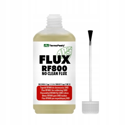TOPNIK AG TERMOPASTY RF800 100ml NO-CLEAN PŁYNNY FLUX Z PĘDZELKIEM DO SMD