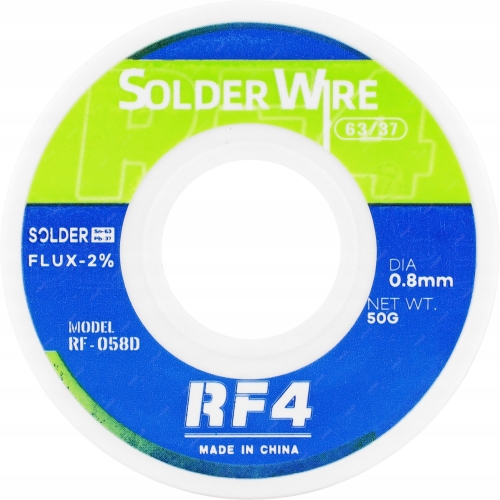 CYNA Z TOPNIKIEM OŁOWIOWA 0,8mm 50g DO LUTOWNIC PRECYZYJNYCH SPRAWDZONA HQ