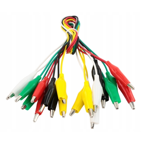 10x KABEL PRZEWÓD POMIAROWY DO MIERNIKA KOŃCÓWKI KROKODYLKI RT0152 50cm