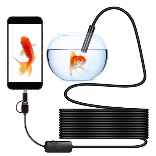 KAMERA INSPEKCYJNA HD ENDOSKOP USB OTG 8mm 10m