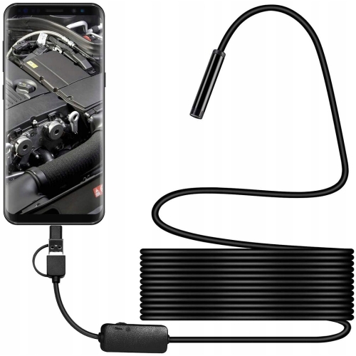 KAMERA INSPEKCYJNA HD ENDOSKOP USB OTG 8mm 5m