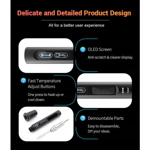 SPECJALISTYCZNA CYFROWA LUTOWNICA TS80P USB-C 30W