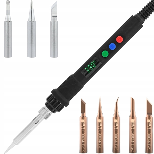 MOCNA LUTOWNICA PRECYZYJNA Z REGULACJĄ TEMP. I PAMIĘCIĄ S801B 80W +8 GROTÓW