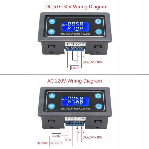 PRZEKAŹNIK Z UKŁADEM CZASOWYM 1s-9999min XY-WJ01