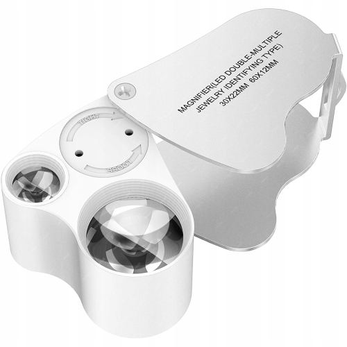 LUPA JUBILERSKA SZKŁO POWIĘKSZAJĄCE LED LUPA ZEGARMISTRZOWSKA MOC 60x 30x