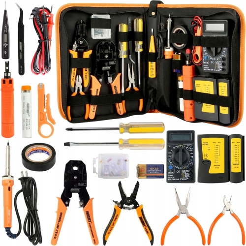 ZESTAW DO SIECI LAN TESTER MIERNIK ZACISKARKA BOX