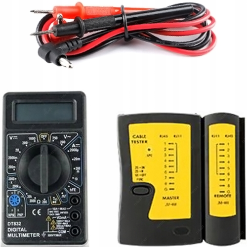 ZESTAW DO SIECI LAN TESTER MIERNIK ZACISKARKA BOX