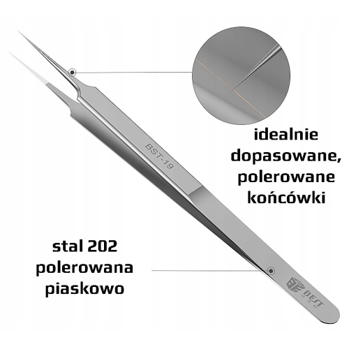 ZESTAW PĘSETA PRECYZYJNA OSTRA PROSTA +ZAGIĘTA 30° ZEGARMISTRZOWSKIE MODELE