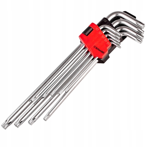 KLUCZE TORX ZESTAW DŁUGIE UTWARDZANE CRV KULKA 9EL