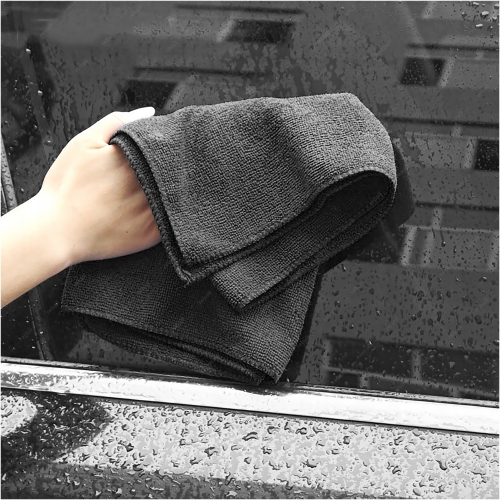 ŚCIERECZKA ŚCIERKA SZMATKA MIKROFIBRA SAMOCHODU OPTYKI 30cm 300g CZARNA -5x