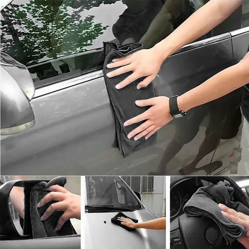 ŚCIERECZKA ŚCIERKA SZMATKA MIKROFIBRA SAMOCHODU OPTYKI 30cm 300g CZARNA -5x