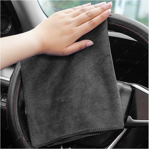 ŚCIERECZKA ŚCIERKA SZMATKA MIKROFIBRA SAMOCHODU OPTYKI 30cm 300g CZARNA -5x