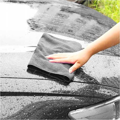ŚCIERECZKA ŚCIERKA SZMATKA MIKROFIBRA SAMOCHODU OPTYKI 30cm 300g CZARNA -5x