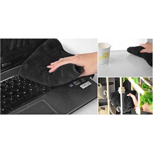 ŚCIERECZKA ŚCIERKA SZMATKA MIKROFIBRA SAMOCHODU OPTYKI 30cm 300g CZARNA -5x