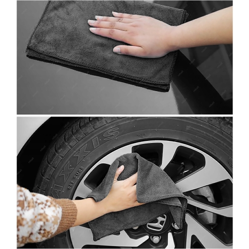 ŚCIERECZKA ŚCIERKA SZMATKA MIKROFIBRA SAMOCHODU OPTYKI 30cm 300g CZARNA -5x