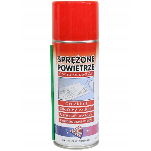 SPRĘŻONE POWIETRZE W SPRAYU DO CZYSZCZENIA KOMPUTERA Z RURKĄ WYDAJNE 400ml