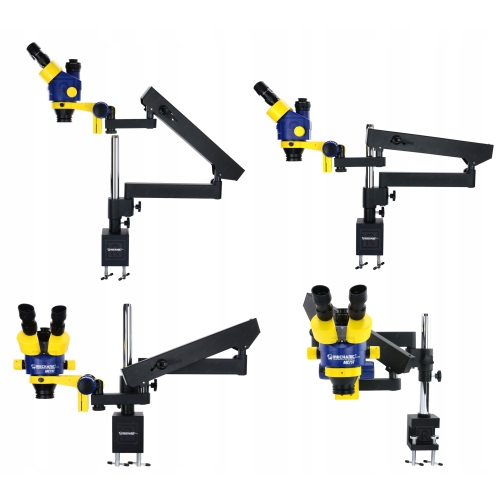 MIKROSKOP STEREOSKOPOWY TRIOKULAROWY MC75T-M1 45x PRZEGUB 9kg + MCN CTV2/5