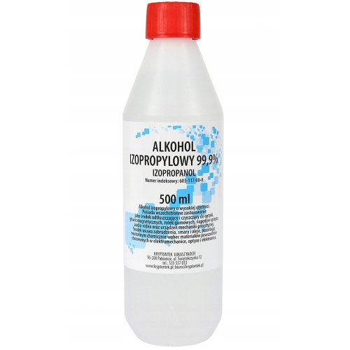 ALKOHOL IZOPROPYLOWY IZOPROPANOL IPA 99,9% CZYSTY DO ODTŁUSZCZANIA 500ml