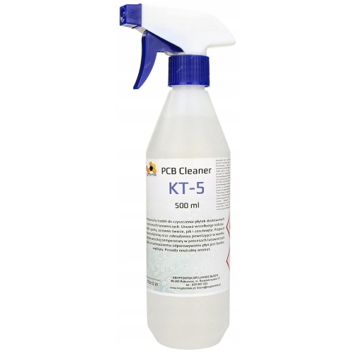 KT-5 PCB CLEANER CZYSZCZENIE PŁYTEK DRUKOWANYCH PO TOPNIKU KALAFONII 500ml
