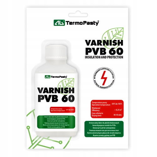 LAKIER IZOLACYJNY PVB 60 UNIWERSALNY DO PŁYTEK DRUKOWANYCH Z PĘDZELEK 50ml