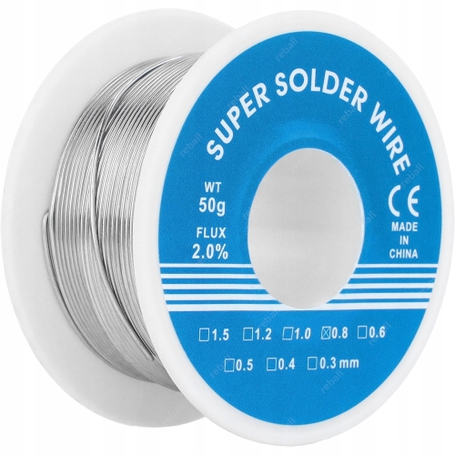 CYNA DO LUTOWANIA SPOIWO LUTOWNICZE OŁOWIOWE SUPER Sn60Pb40+ TOPNIK 50g 0.8