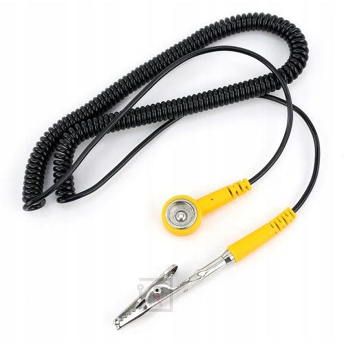 PRZEWÓD KABEL UZIEMIAJĄCY ŁĄCZNIK MAT ESD KLIPS KROKODYLEK UZIEMIENIE 1,8m