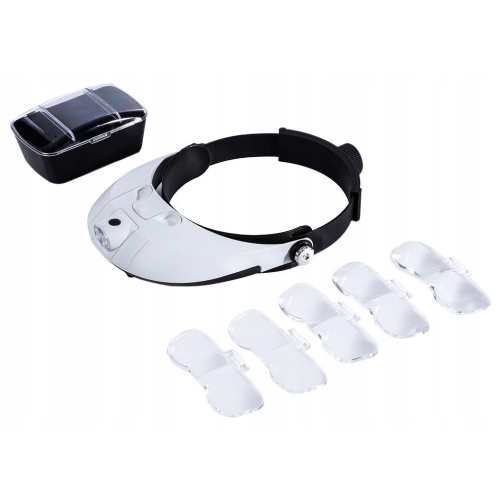OKULARY POWIĘKSZAJĄCE DO CZYTANIA SZKŁO LUPA JUBILERSKA 6x MG81001-G 2x LED