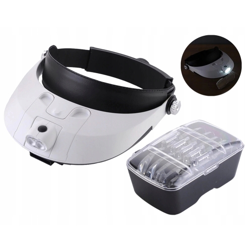 OKULARY POWIĘKSZAJĄCE DO CZYTANIA SZKŁO LUPA JUBILERSKA 6x MG81001-G 2x LED