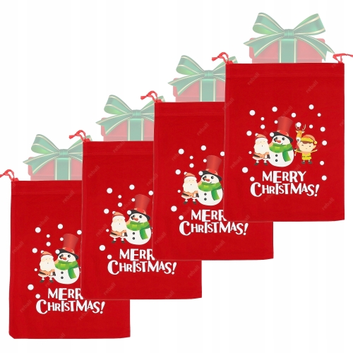 4x WOREK TOREBKA ŚWIĄTECZNA PREZENTOWA OPAKOWANIE POD CHOINKĘ PREZENT 30x40