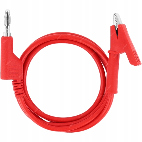 KABEL PRZEWÓD POMIAROWY DO MIERNIKA KROKODYLEK BANAN RT0229 3,7mm CZERWONY