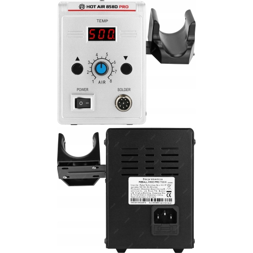 MOCNA STACJA LUTOWNICZA HOT AIR SPAWARKA DO PLASTIKU 858D PRO 700W+PORADNIK
