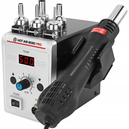 SPAWARKA DO PLASTIKU HOT AIR 858D PRO 700W + ZSZYWARKA 50W ZESTAW SPOIW XL