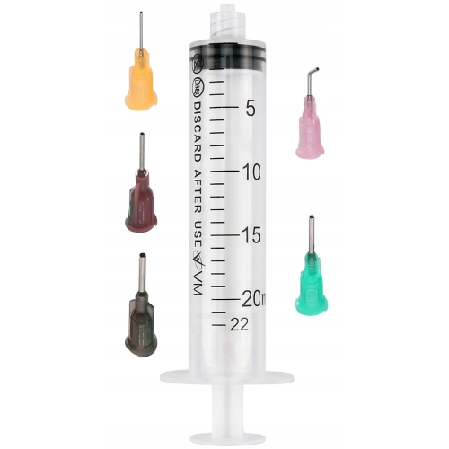 STRZYKAWKA DOZOWNIK 20ml + 5x IGŁA DOZOWNICZA DO FLUX TOPNIK PASTA ŻEL KLEJ