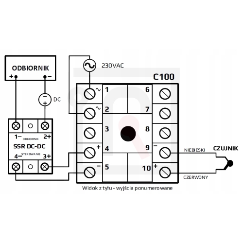 REGULATOR TEMPERATURY STEROWNIK REX C100V+CZUJNIK TYP K+SSR 25A DD+RADIATOR