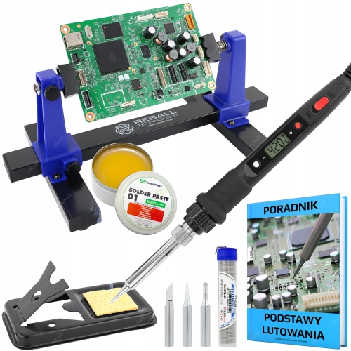 LUTOWNICA PRECYZYJNA 80W + UCHWYT MONTAŻOWY TRZECIA RĘKA ZD-11E ZESTAW 10w1